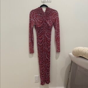 A.L.C. Red and Purple Long Sleeve Dress